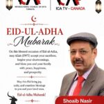 Eid Ul Adha Mubarak From Shoaib Nasir, President International Council of Arts Canada.