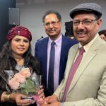 Shoaib Nasir Presenting Flowers To Anina Fida,